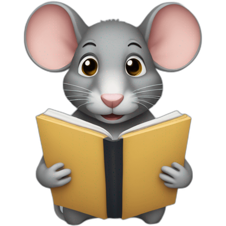 a rat holding a book emoji