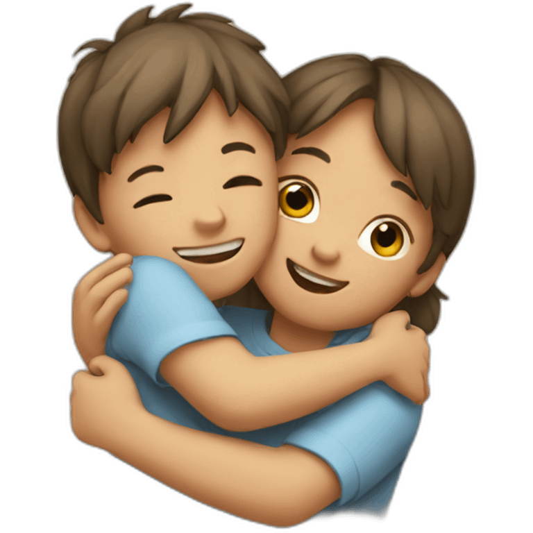 Boy and girl hug emoji