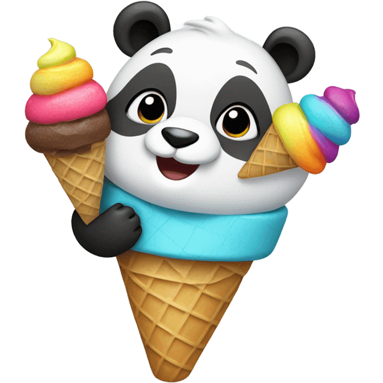 Panda eating ice cream emoji