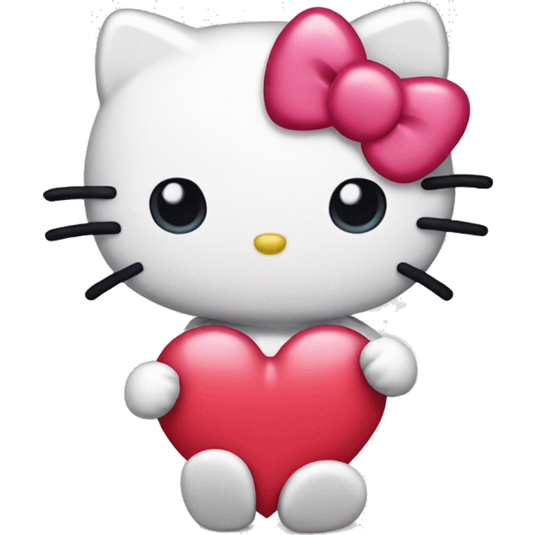 hello kitty with heart emoji