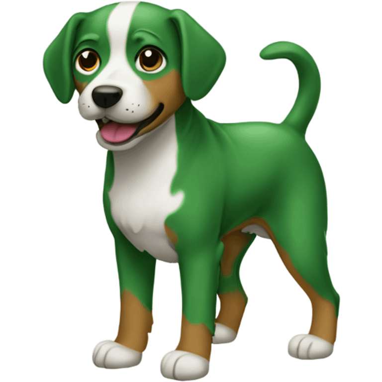 Perro color verde  emoji