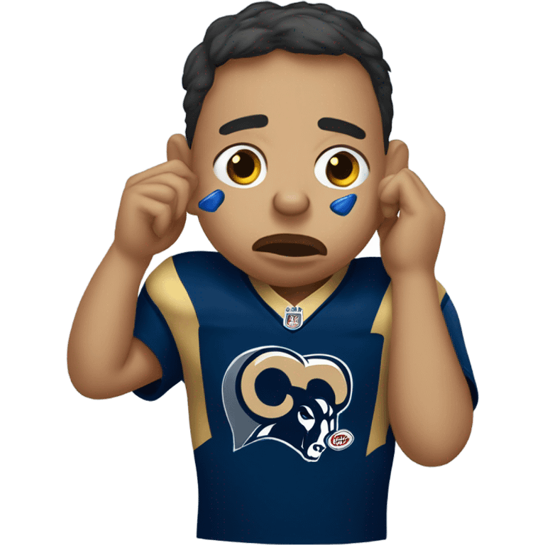 Los Angeles Rams fan who is crying emoji