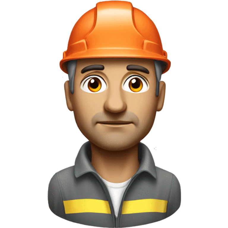 photorealistic Soviet serious man wearing a construction helmet emoji