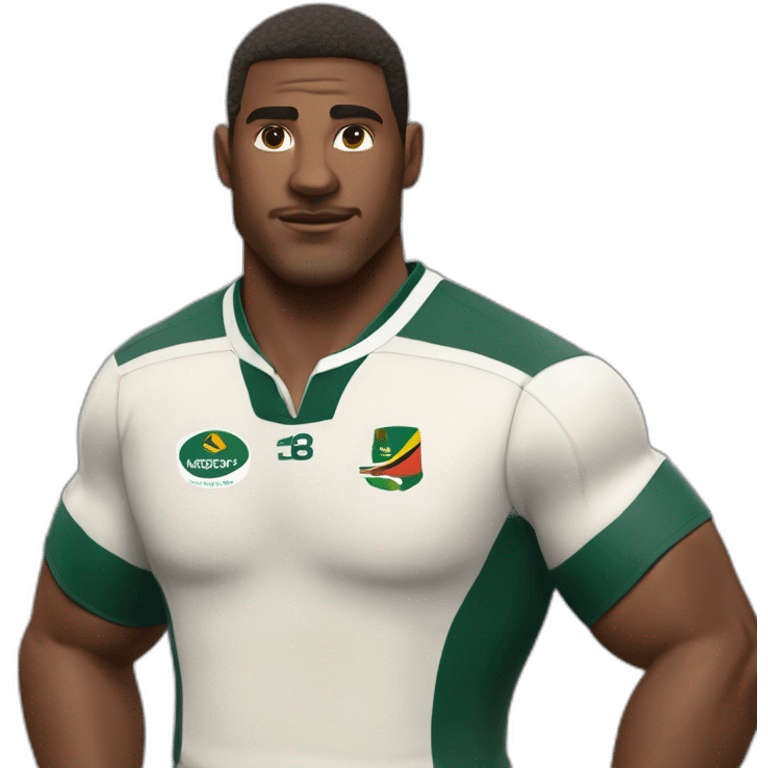 Joueur rugby Sud africain rafu coude en avant emoji