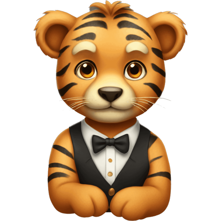 a cute and classy bear that looks like a tiger emoji