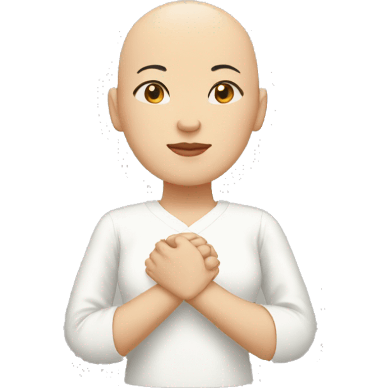 bald man chinese woman holding hands emoji