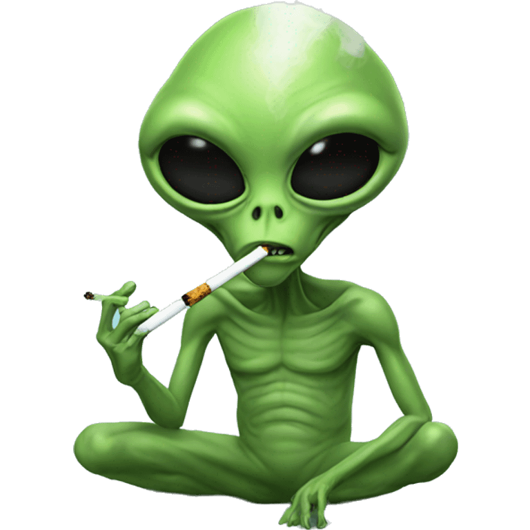 Alien smoking emoji