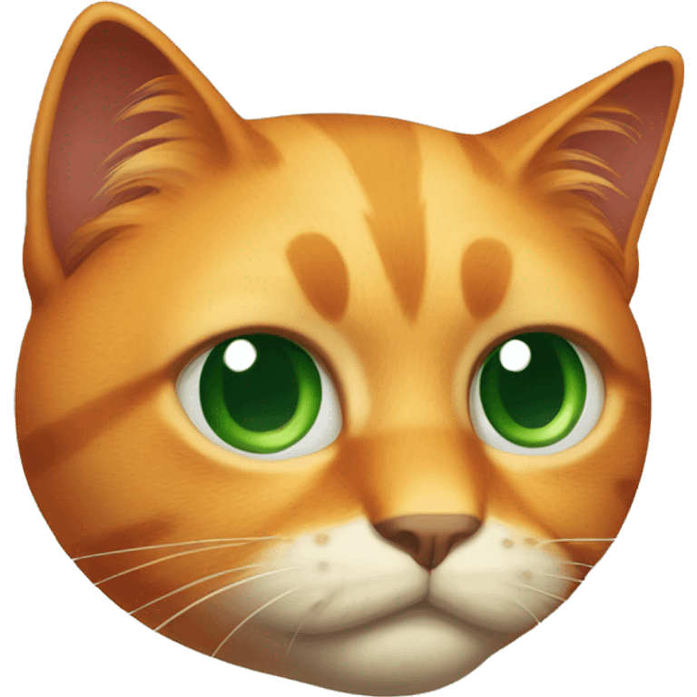 frowning orange cat with dark green eyes  emoji