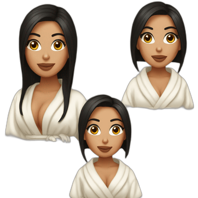 Kim kardashian in a bathrobe emoji