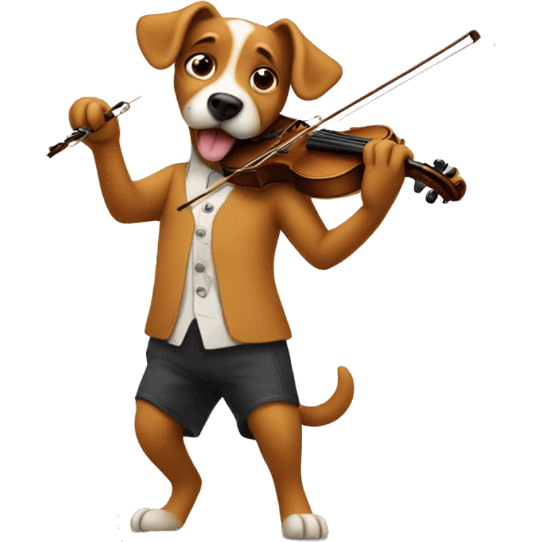 Dog playing the violin emoji