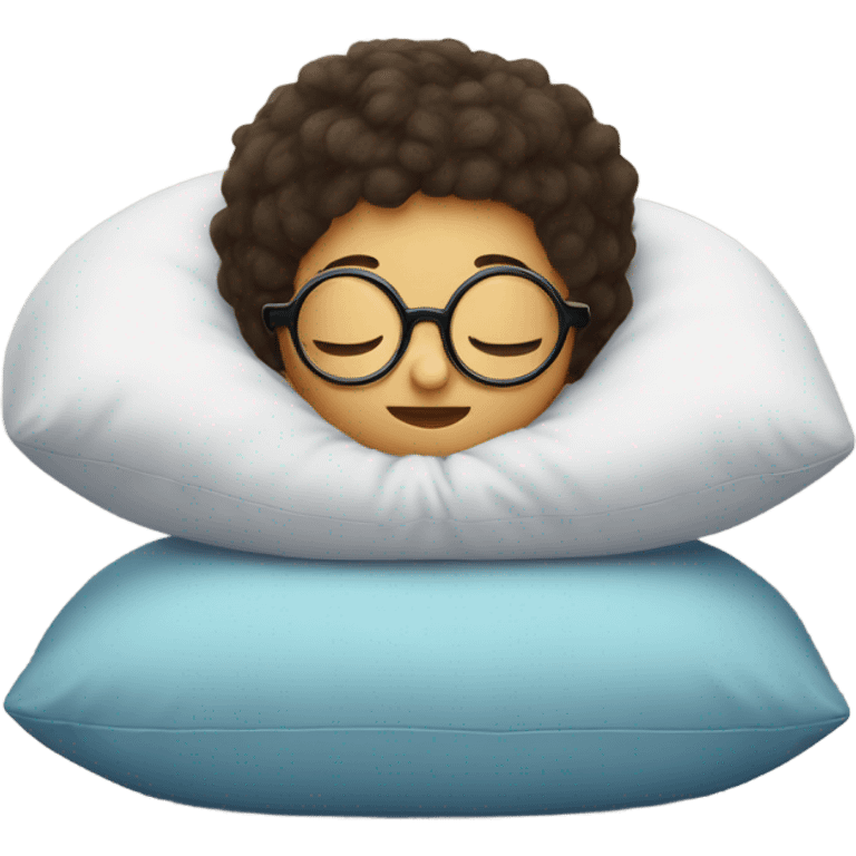 Little kid with glasses sleeping emoji