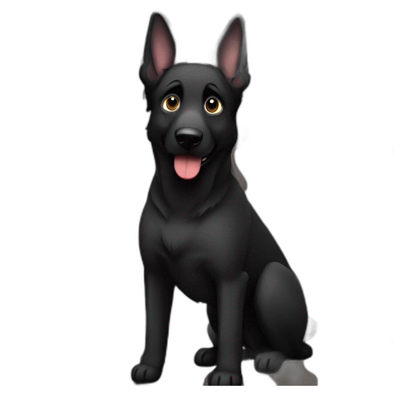 black german shepherd standing emoji