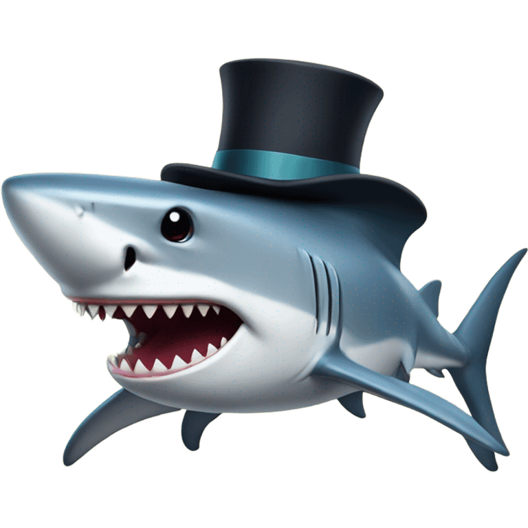 Shark with a top hat emoji