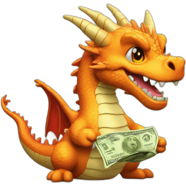 dragon with a cash emoji