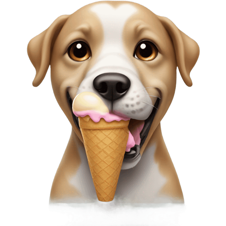 Dog holding an ice cream cone emoji