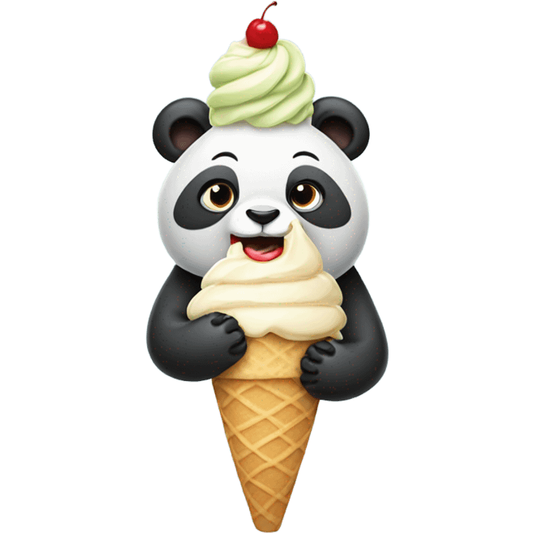 Panda eating ice cream emoji