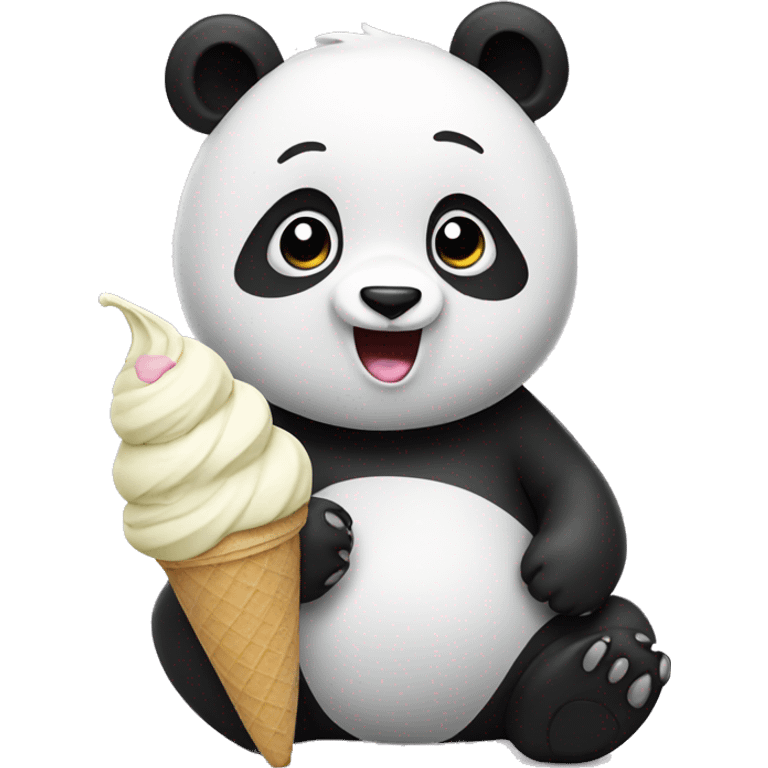 Panda eating ice cream emoji