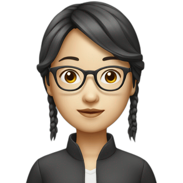 chinese girl glasses emoji