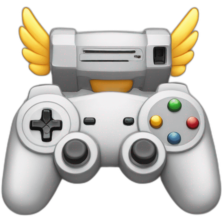 Design an emoji of a gaming console with wings to symbolize exploration and adventure! emoji