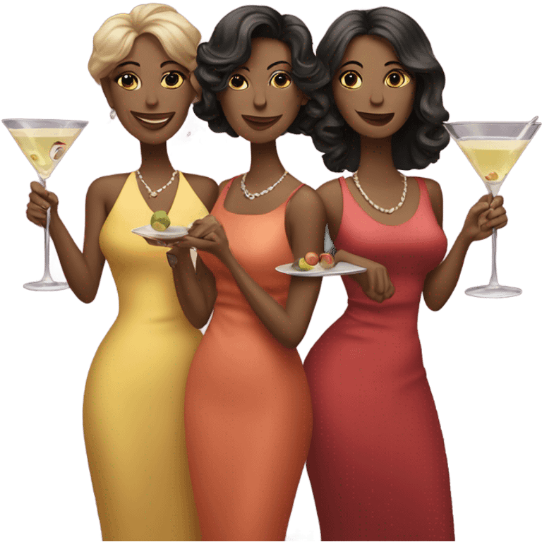 3 women drinking martinis  emoji