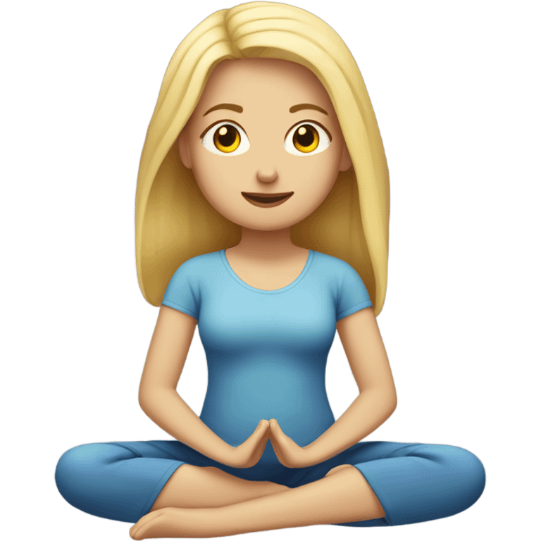 blond girl with light skin, meditating  emoji