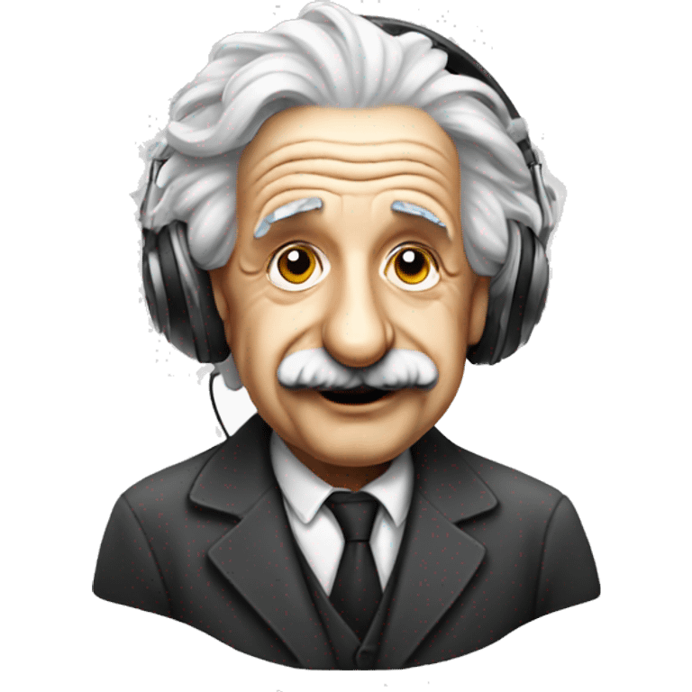 albert einstein with headphones emoji