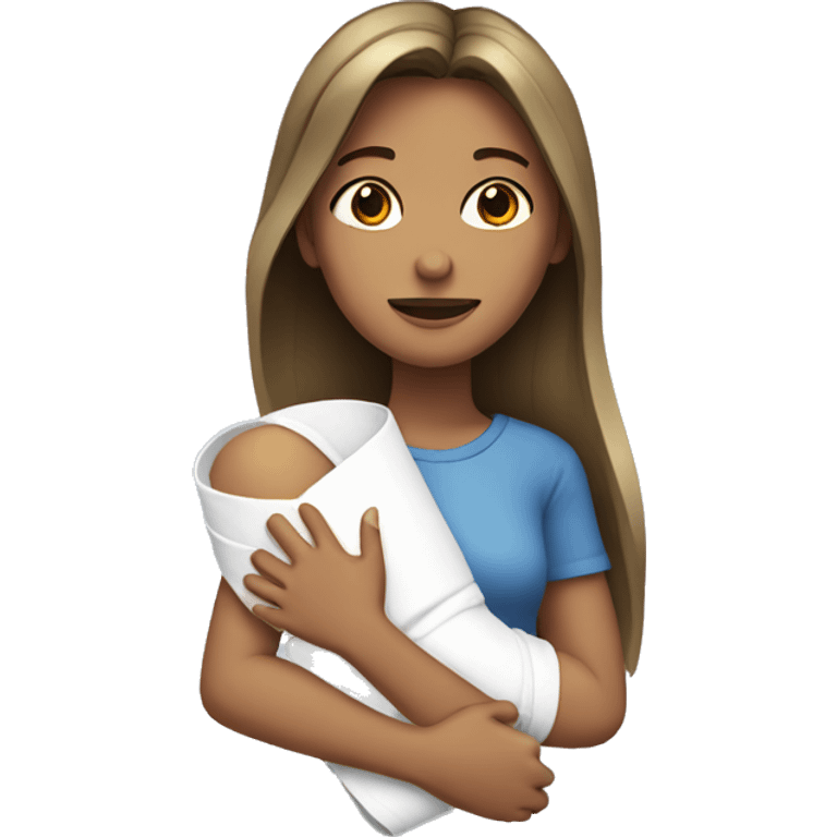 Girl with a broken arm in a cast emoji