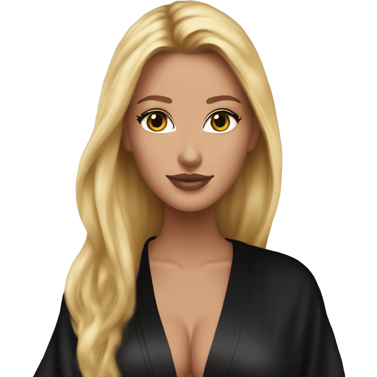  victoria secret black robe on blonde girl emoji