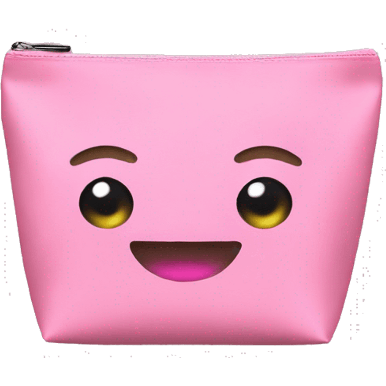 Minimalist pink makeup bag emoji