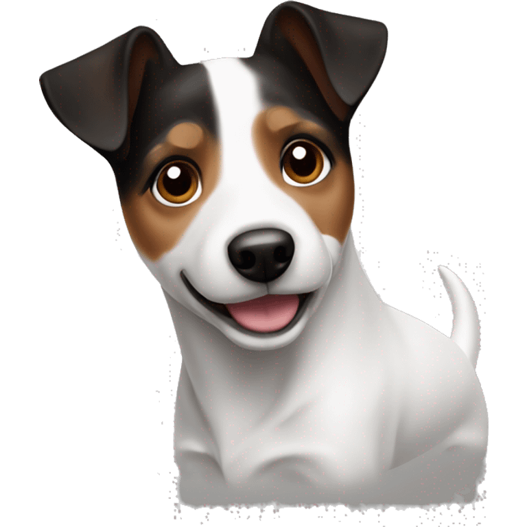 jack russell, black brown and white emoji