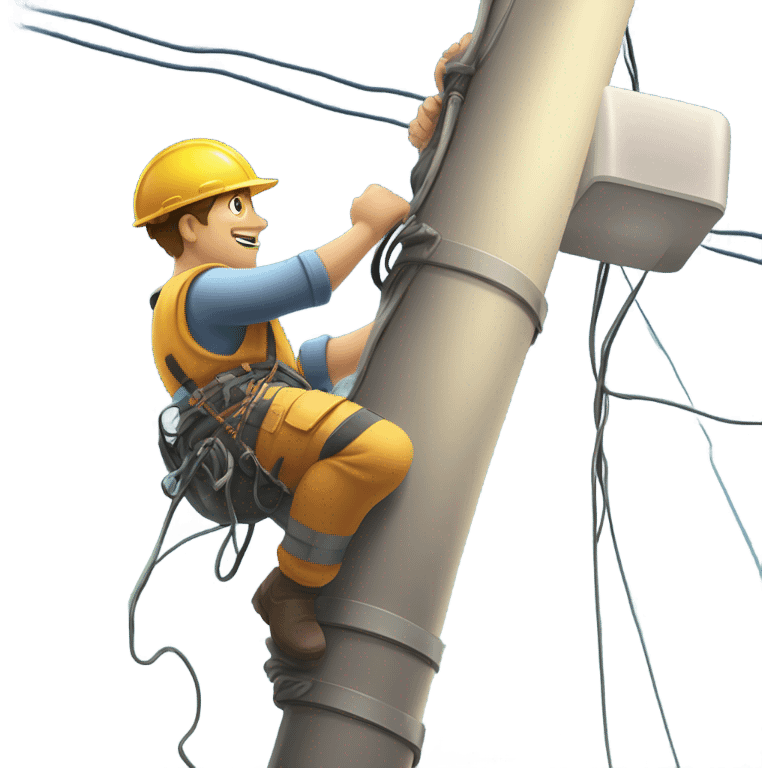 Lineman on pole emoji