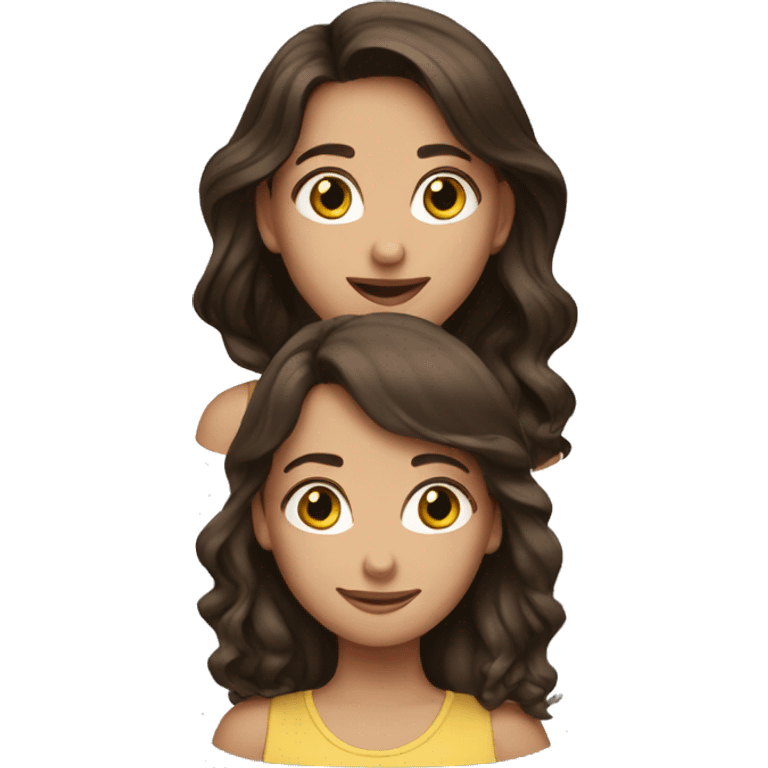 3 brunettes friends  emoji