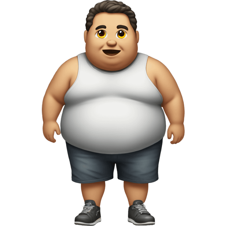 fat boy playing the game emoji