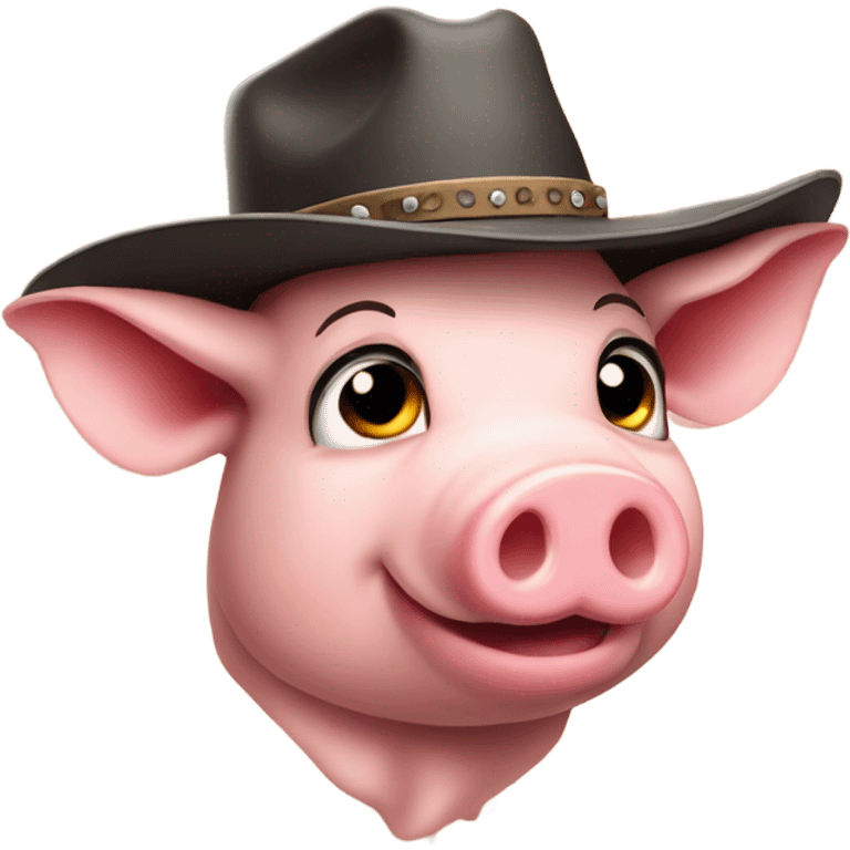 Pig wearing a cow boy hat  emoji