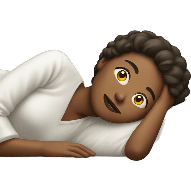 Woman lying on bed emoji