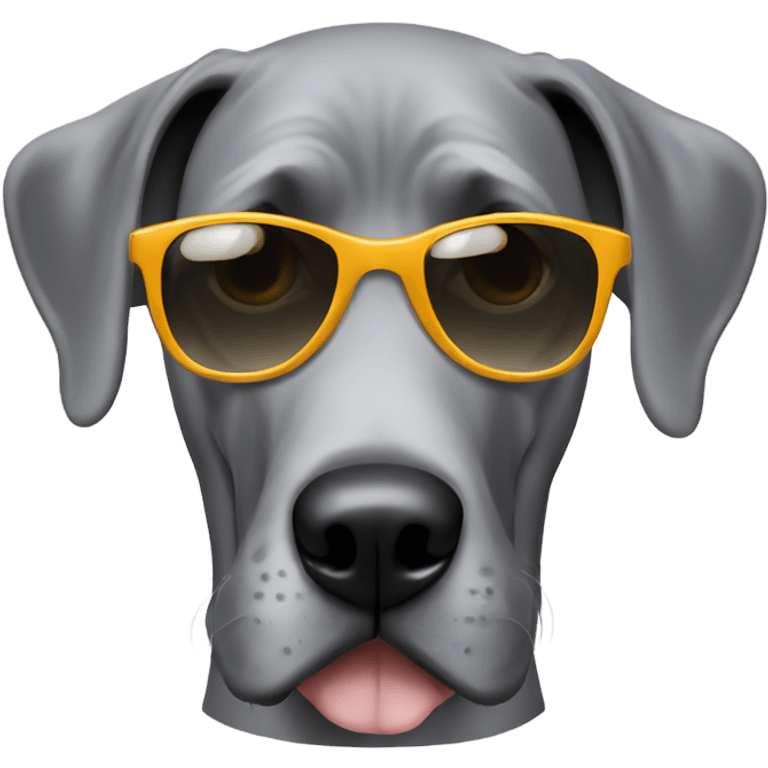 Grey great dane with sunglasses emoji