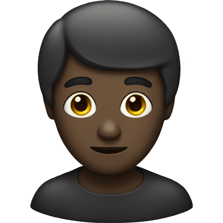 dark man with small eyes and elephant ears emoji