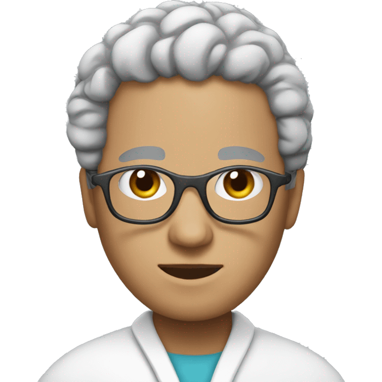 A brain doctor with glasses and a robe emoji