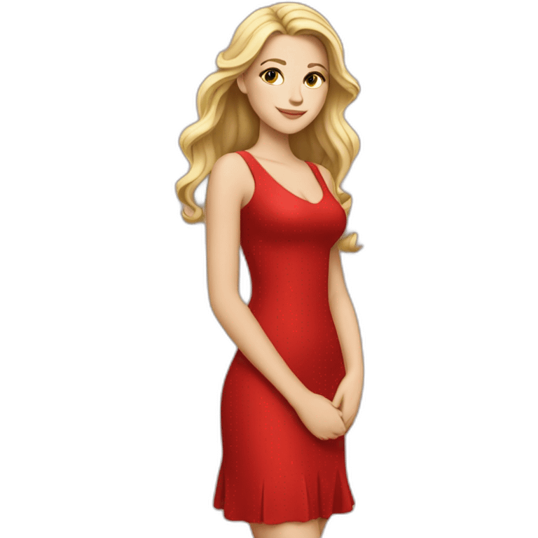 white girl The red dress emoji