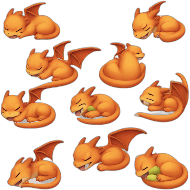 charizard curled up sleeping emoji