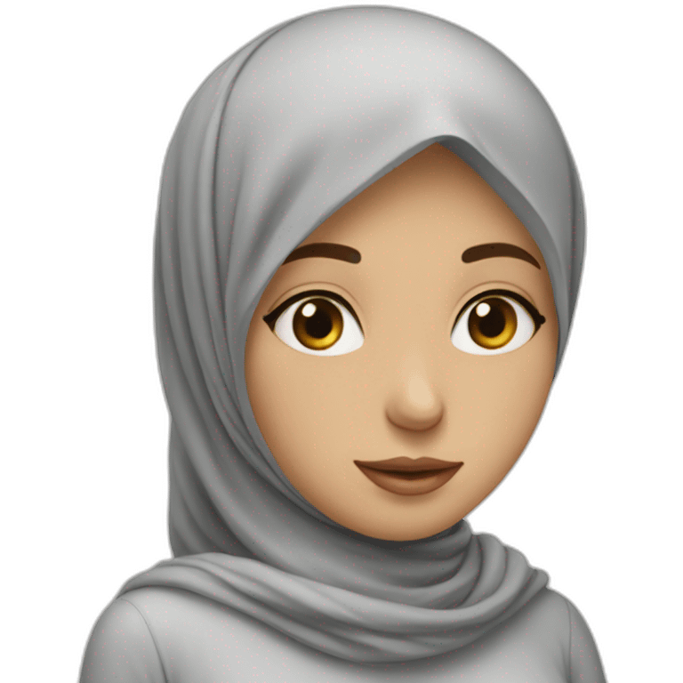 Short girl blanc avec hijab emoji