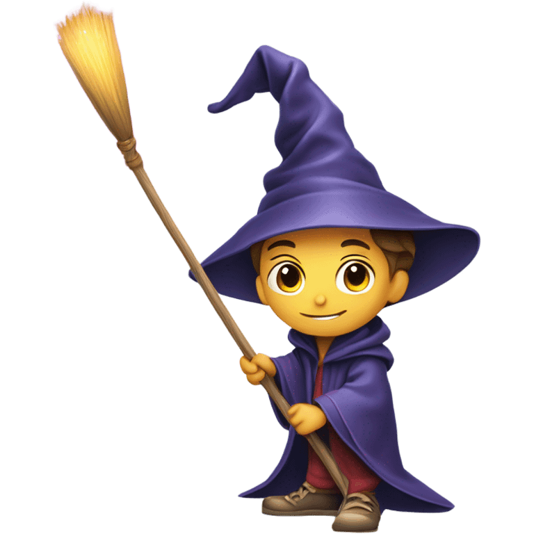 Wizard kid cleaning emoji