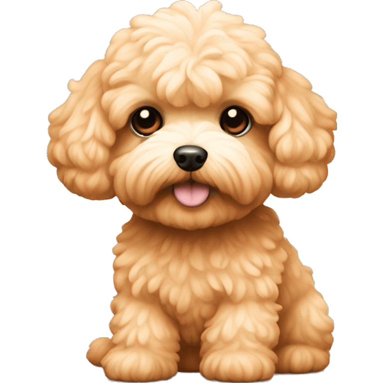 Maltipoo dog. Apricot colour. iPhone iOS style  emoji