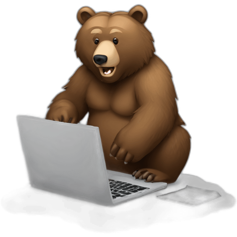 grizzly bear with laptop emoji