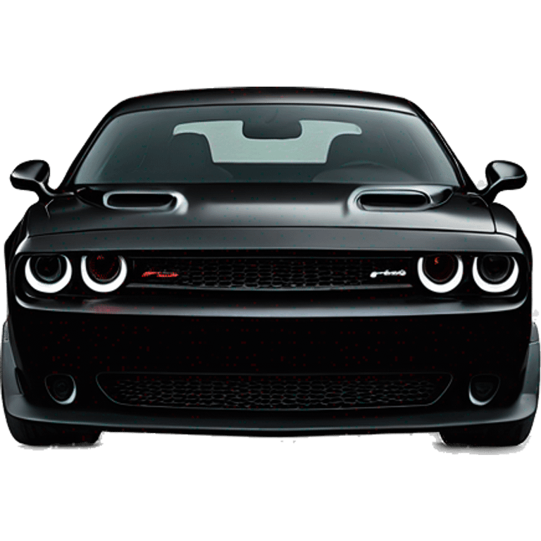 Dodge Challenger hellcat 2024 black front view emoji