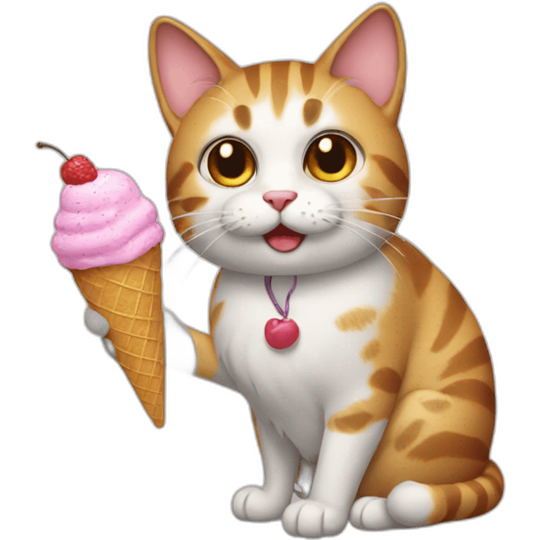 Cat with ice cream emoji