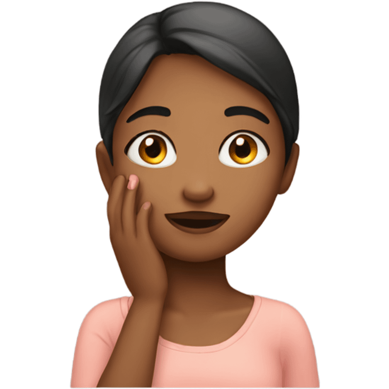 Girl with hand on face  emoji