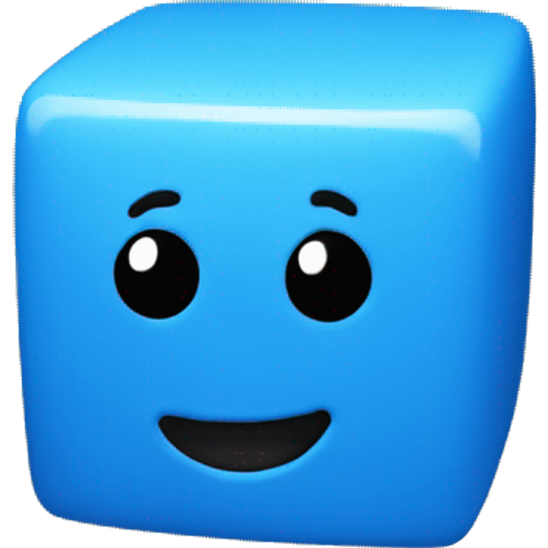 A blue cube with face emoji