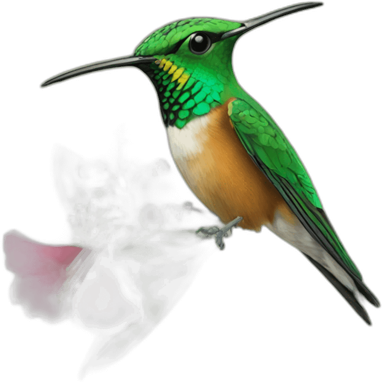 Colibris qui butine une fleur emoji