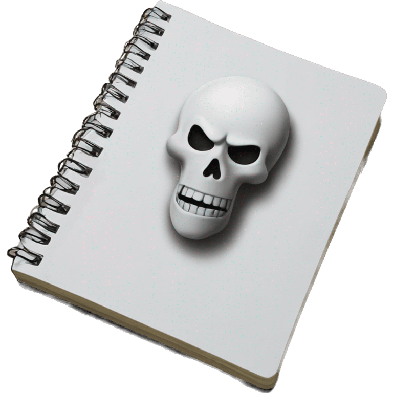 notebook with death note print emoji